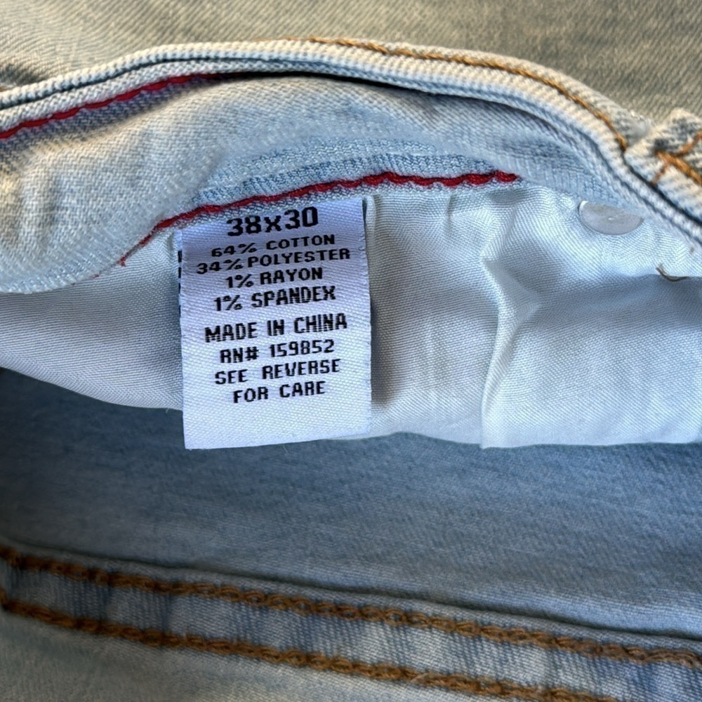 38x30 indigo wisdom straight leg jeans - Picture 3 of 8